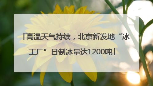 高温天气持续，北京新发地“冰工厂”日制冰量达1200吨