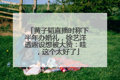 黄子韬直播时称下半年办婚礼，徐艺洋透露设想被大赞：哇，这个太好了