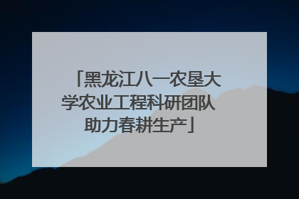 黑龙江八一农垦大学农业工程科研团队助力春耕生产