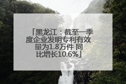 黑龙江：截至一季度企业发明专利有效量为1.8万件 同比增长10.6%