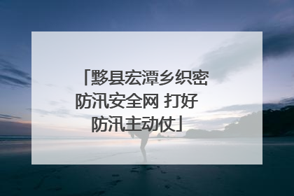 黟县宏潭乡织密防汛安全网 打好防汛主动仗
