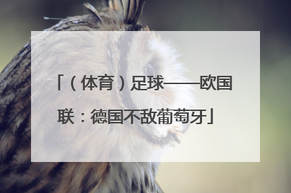 （体育）足球——欧国联：德国不敌葡萄牙
