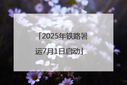 2025年铁路暑运7月1日启动