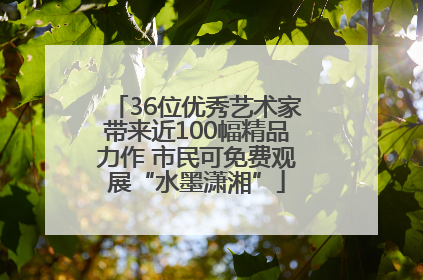 36位优秀艺术家带来近100幅精品力作 市民可免费观展“水墨潇湘”